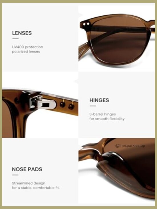 Polarized Sunglasses with UV400 Protection, Lightweight Plastic Frames main image 5